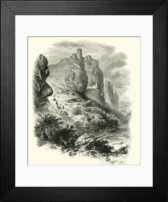 Framed Print : Carreg Cennen Castle, c1870 Framed Print : Carreg Cennen Castle, c1870