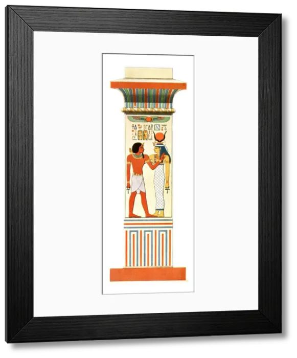 Framed Print : Pilaster from the Amun-Re Temple of Amenophis III at Karnak, Egypt, (1928). Creator: Unknown Framed Print : Pilaster from the Amun-Re Temple of Amenophis III at Karnak, Egypt, (1928). Creator: Unknown