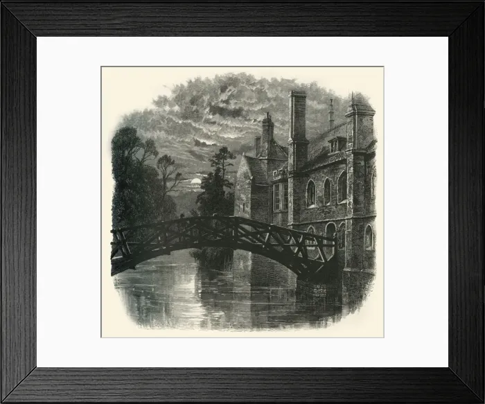 Framed Print : Bridge at Queens College, c1870 Framed Print : Bridge at Queens College, c1870