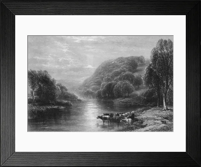 Framed Print : On the Dart, near Totnes, c1870 Framed Print : On the Dart, near Totnes, c1870