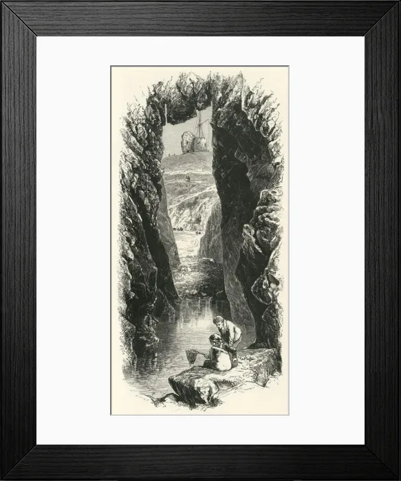 Framed Print : Caves at Tenby, c1870 Framed Print : Caves at Tenby, c1870