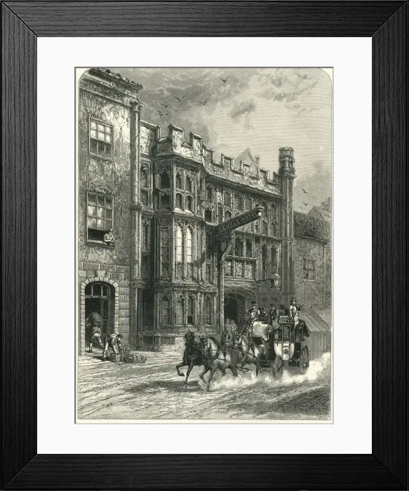 Framed Print : George Inn, Glastonbury, c1870 Framed Print : George Inn, Glastonbury, c1870