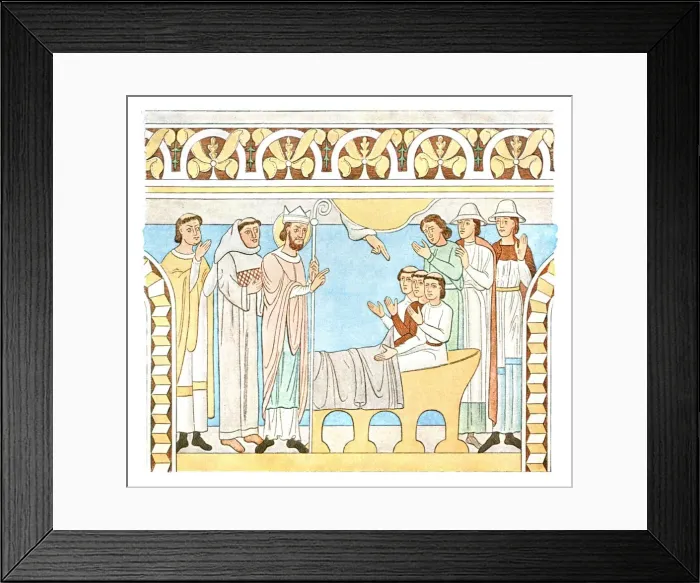 Framed Print : Painting in the nave of Aal Church, Denmark, (1928). Creator: Unknown Framed Print : Painting in the nave of Aal Church, Denmark, (1928). Creator: Unknown