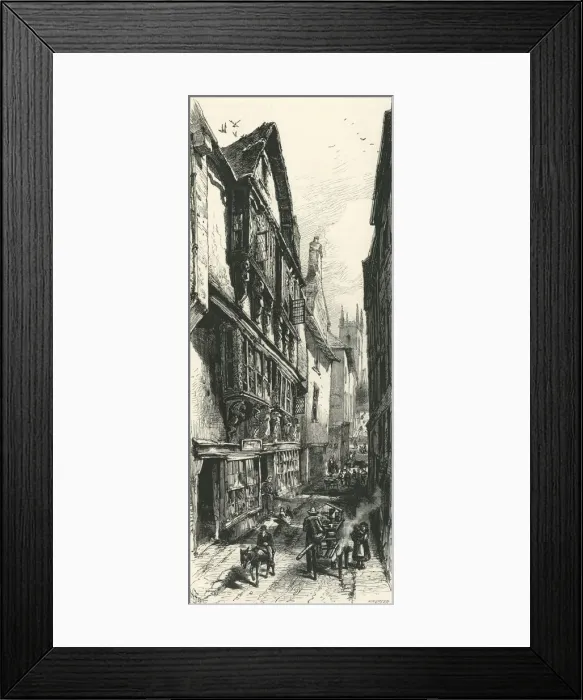 Framed Print : Street in Dartmouth, c1870 Framed Print : Street in Dartmouth, c1870