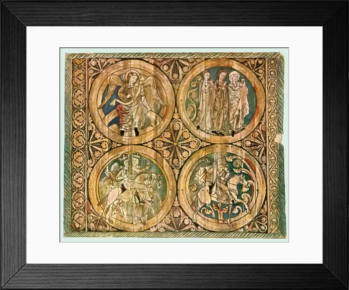 Framed Print : Painted wooden ceiling, Dadesjo Old Church, Smaland, Sweden, (1928) Framed Print : Painted wooden ceiling, Dadesjo Old Church, Smaland, Sweden, (1928)