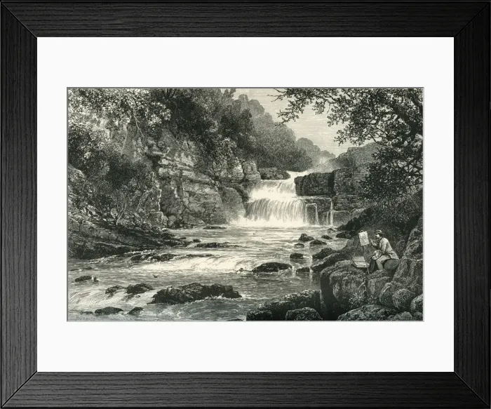 Framed Print : Stonebyres Falls, on the Clyde, near Lanark, c1870 Framed Print : Stonebyres Falls, on the Clyde, near Lanark, c1870