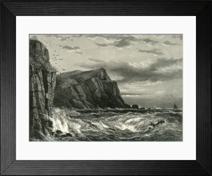 Framed Print : Rocks at Ilfracombe, c1870