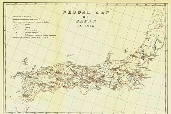 Feudal Map of Japan in 1615, (1903). Creator: Unknown