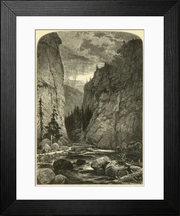 Framed Print : Bowlder Canon, 1874. Creator: W. J. Linton Framed Print : Bowlder Canon, 1874. Creator: W. J. Linton