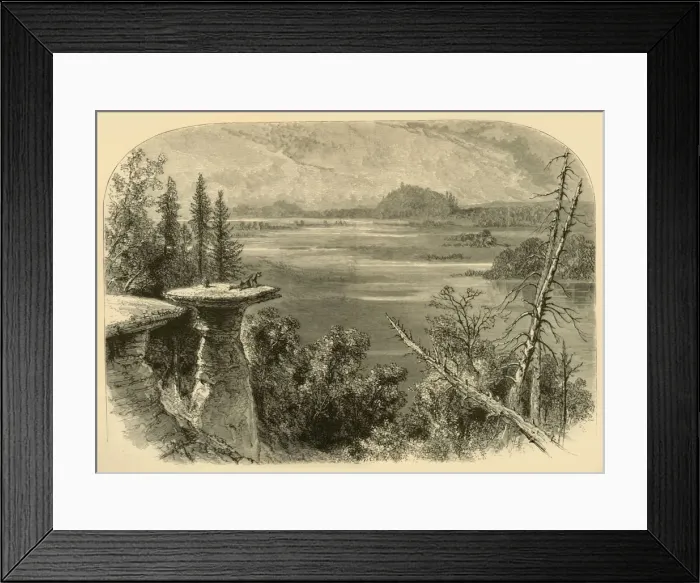 Framed Print : Stand Rock, on the Wisconsin River, 1874. Creator: Alfred Waud Framed Print : Stand Rock, on the Wisconsin River, 1874. Creator: Alfred Waud