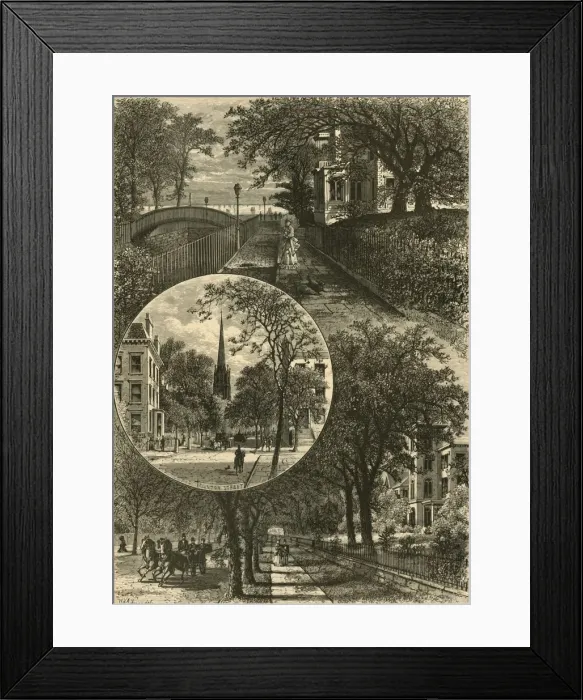 Framed Print : Brooklyn Street-Scenes, 1874. Creator: William Hamilton Gibson
