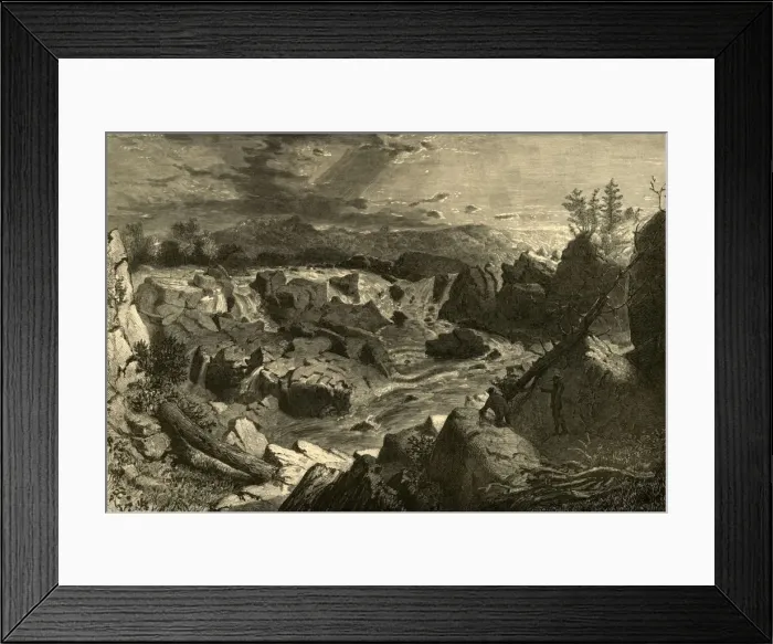 Framed Print : Great Falls of the Potomac, 1874. Creator: Alfred Harral Framed Print : Great Falls of the Potomac, 1874. Creator: Alfred Harral