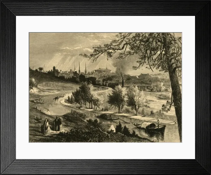 Framed Print : Richmond from Hollywood, 1872. Creator: Frederick William Quartley Framed Print : Richmond from Hollywood, 1872. Creator: Frederick William Quartley
