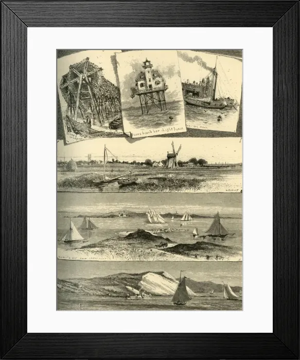 Framed Print : Eastern Long Island Scenes, 1872. Creator: John J. Harley Framed Print : Eastern Long Island Scenes, 1872. Creator: John J. Harley