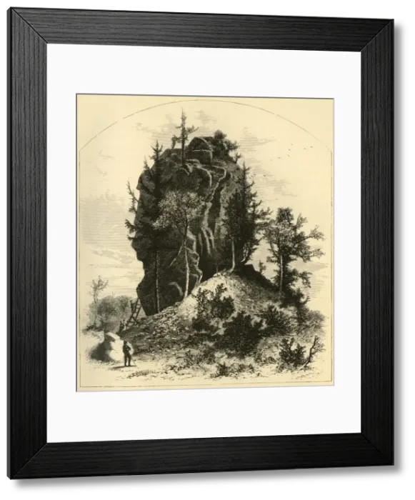 Framed Print : Sugar-Loaf Rock - (West Side), 1872. Creator: A. Measom Framed Print : Sugar-Loaf Rock - (West Side), 1872. Creator: A. Measom