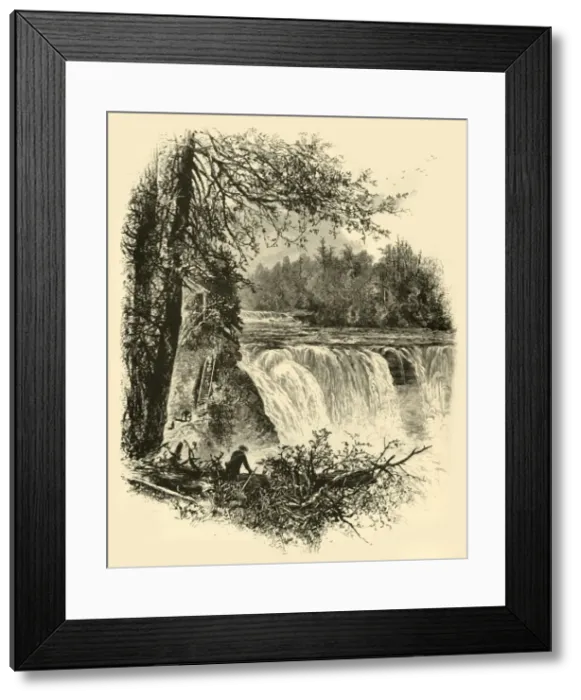 Framed Print : Part of High Fall, 1872. Creator: Harry Fenn Framed Print : Part of High Fall, 1872. Creator: Harry Fenn