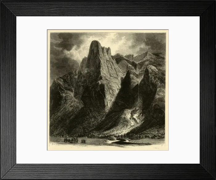 Framed Print : Sentinel Rock and Fall, 1872. Creator: W. H. Morse Framed Print : Sentinel Rock and Fall, 1872. Creator: W. H. Morse