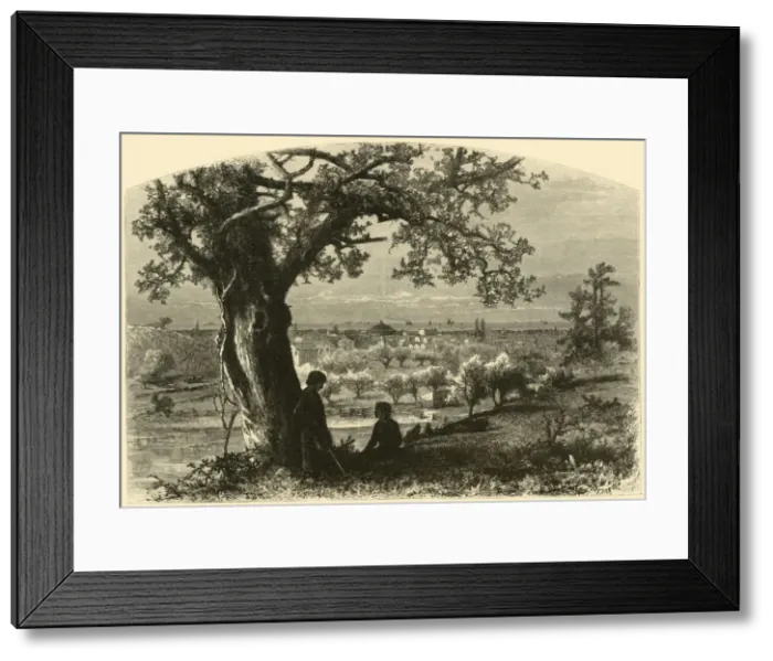 Framed Print : Erie, from Federal Hill, 1872. Creator: John Douglas Woodward Framed Print : Erie, from Federal Hill, 1872. Creator: John Douglas Woodward