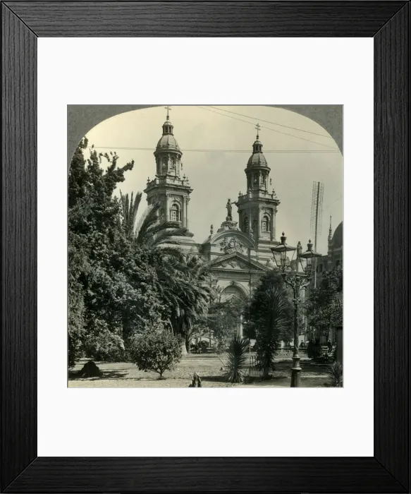Framed Print : The Plaza de Armas and Cathedral, Santiago, Chile, c1930s. Creator: Unknown Framed Print : The Plaza de Armas and Cathedral, Santiago, Chile, c1930s. Creator: Unknown
