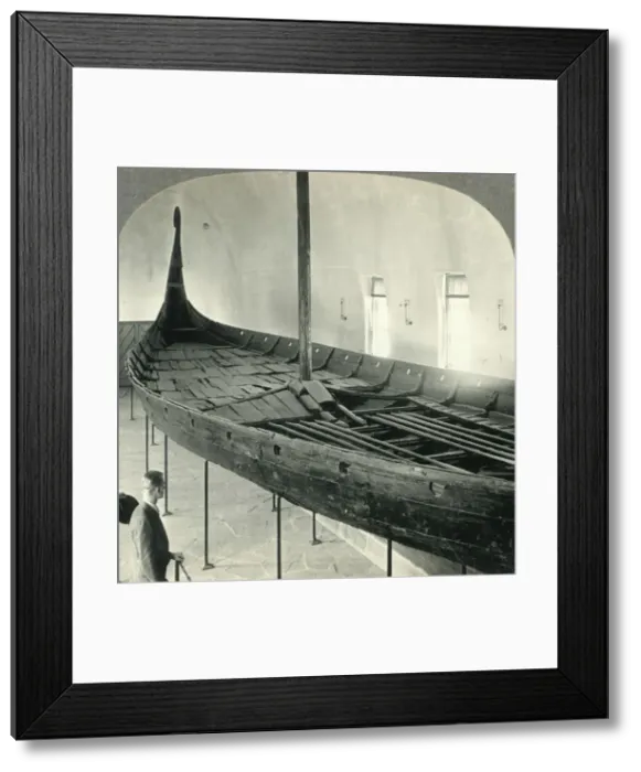 Framed Print : The Famous Viking Ship (Restored) at the Bygdo Museum, Oslo, Norway, c1930s. Creator: Unknown Framed Print : The Famous Viking Ship (Restored) at the Bygdo Museum, Oslo, Norway, c1930s. Creator: Unknown