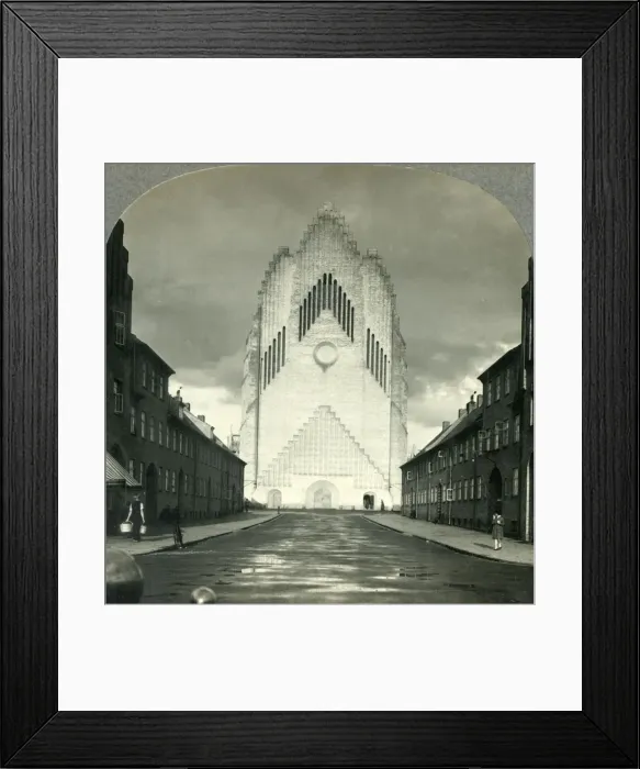 Framed Print : The New Age in Copenhagen, Denmark - Grundtvigs Church, c1930s. Creator: Unknown Framed Print : The New Age in Copenhagen, Denmark - Grundtvigs Church, c1930s. Creator: Unknown