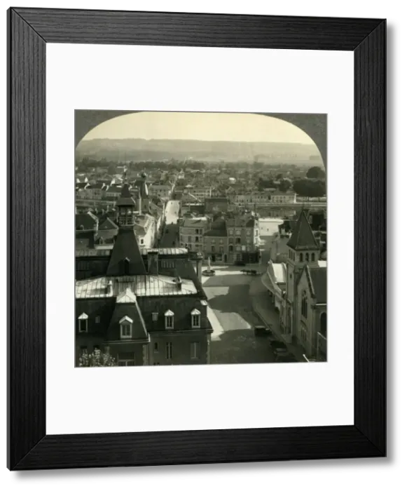 Framed Print : Chateau-Thierry, France, Today - Looking South from the Ramparts of the Chateau, c1930s Framed Print : Chateau-Thierry, France, Today - Looking South from the Ramparts of the Chateau, c1930s