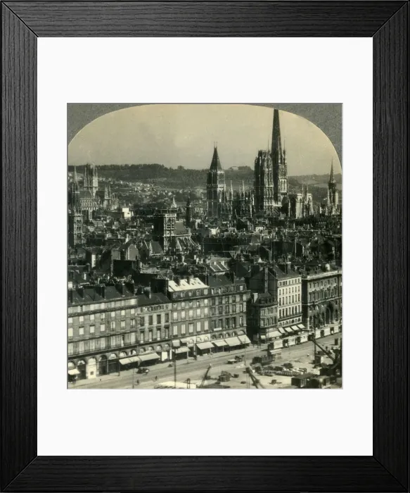 Framed Print : Rouen, France, from across the River Seine, c1930s. Creator: Unknown Framed Print : Rouen, France, from across the River Seine, c1930s. Creator: Unknown
