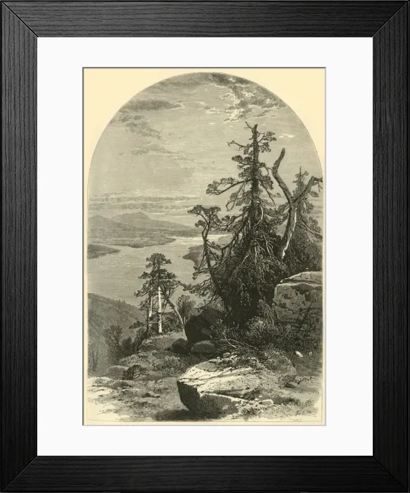 Framed Print : Lake Memphremagog, North from Owls Head, 1874. Creators: John Douglas Woodward, John Karst Framed Print : Lake Memphremagog, North from Owls Head, 1874. Creators: John Douglas Woodward, John Karst