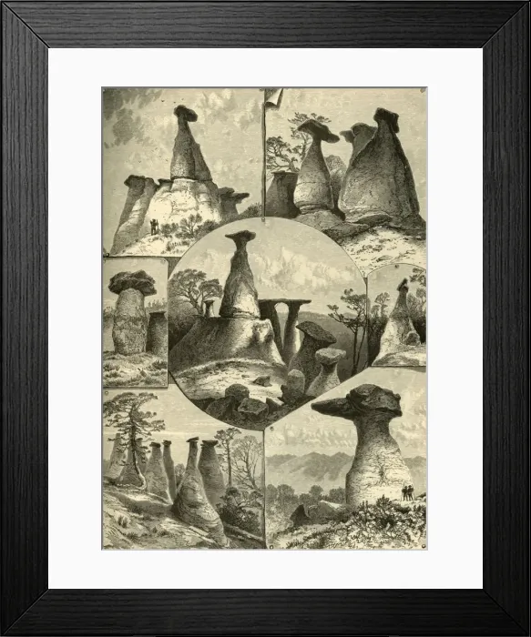 Framed Print : Eroded Sandstones, Monument Park, 1874. Creator: James H. Richardson Framed Print : Eroded Sandstones, Monument Park, 1874. Creator: James H. Richardson