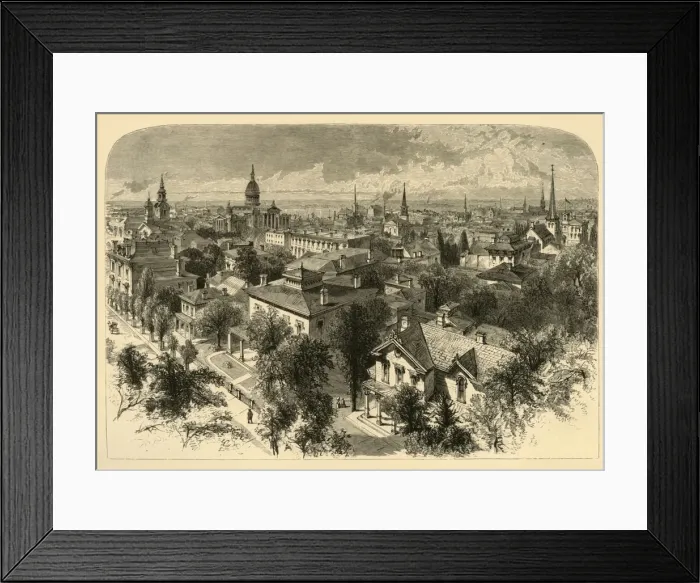 Framed Print : City of Milwaukee, 1874. Creator: Alfred Waud Framed Print : City of Milwaukee, 1874. Creator: Alfred Waud