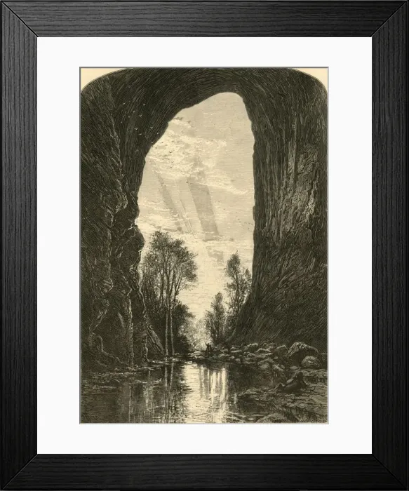 Framed Print : Under the Natural Bridge, 1872. Creator: J. Augustus Bogert Framed Print : Under the Natural Bridge, 1872. Creator: J. Augustus Bogert