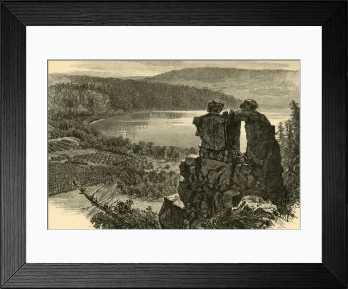 Framed Print : Devils Door-way, Devils Lake, Wisconsin, 1874. Creator: Alfred Waud