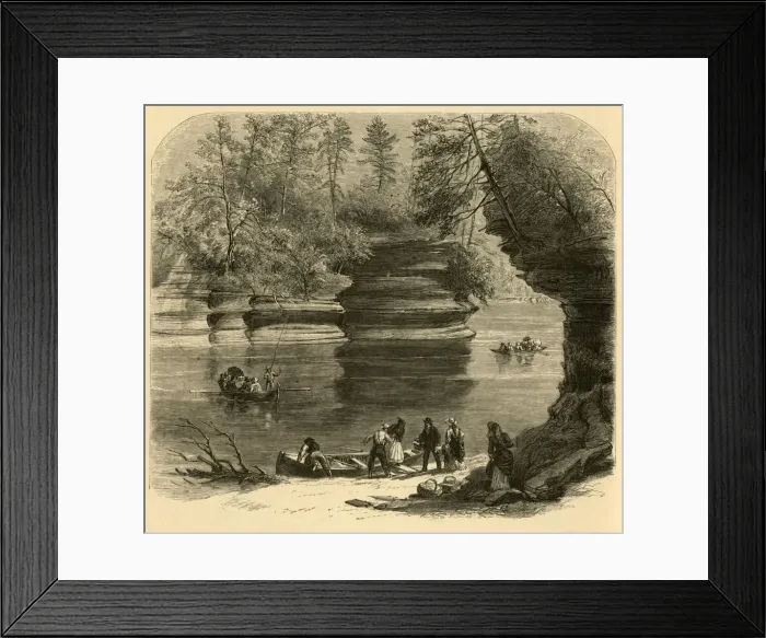 Framed Print : Steamboat Rock, Wisconsin River, 1874. Creator: Alfred Waud Framed Print : Steamboat Rock, Wisconsin River, 1874. Creator: Alfred Waud