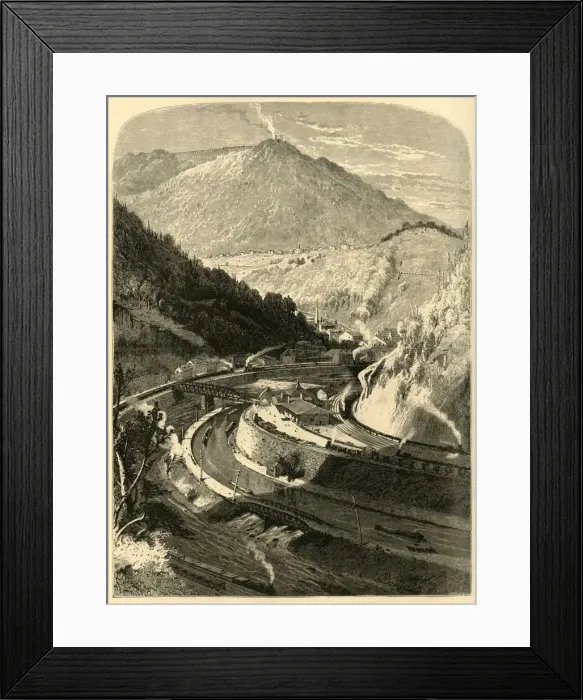 Framed Print : Mauch Chunk and Mount Pisgah, 1872. Creator: John J. Harley Framed Print : Mauch Chunk and Mount Pisgah, 1872. Creator: John J. Harley