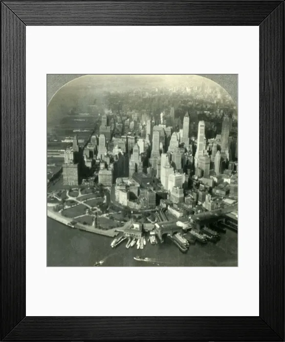 Framed Print : Manhattan and the Hudson River from the Air, New York, c1930s. Creator: Unknown Framed Print : Manhattan and the Hudson River from the Air, New York, c1930s. Creator: Unknown