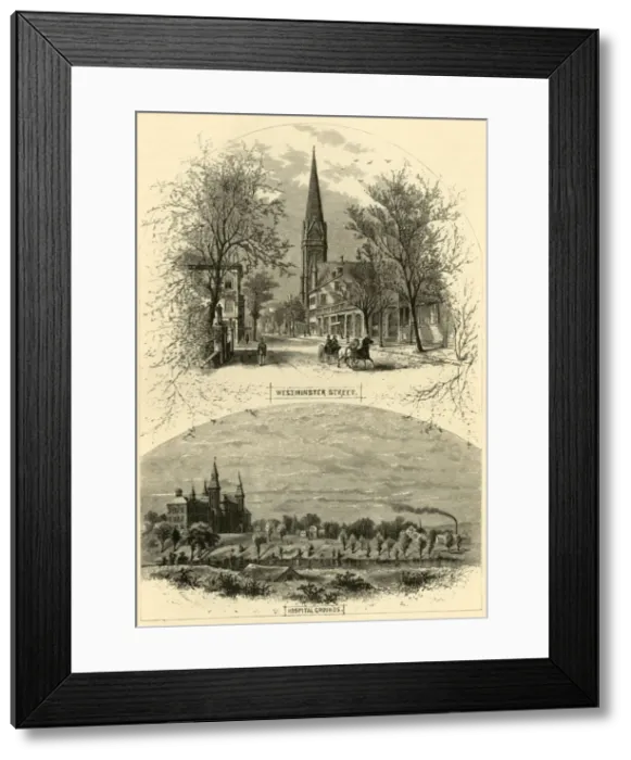 Framed Print : Scenes in Providence, 1872. Creator: William Hamilton Gibson Framed Print : Scenes in Providence, 1872. Creator: William Hamilton Gibson