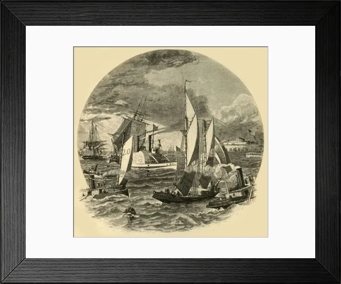 Framed Print : New-York Bay, 1874. Creator: Harry Fenn Framed Print : New-York Bay, 1874. Creator: Harry Fenn