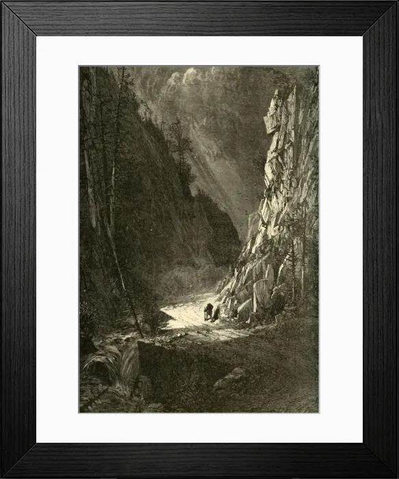 Framed Print : Gate of the Crawford Notch, 1872. Creator: Harry Fenn Framed Print : Gate of the Crawford Notch, 1872. Creator: Harry Fenn