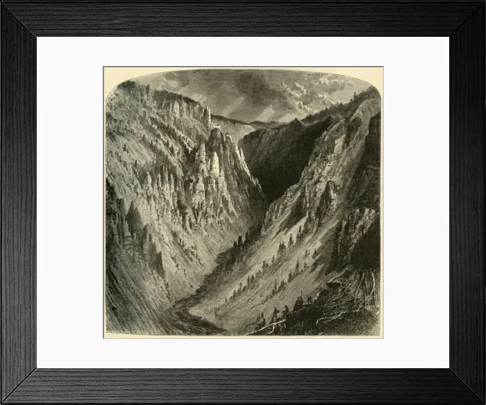 Framed Print : Canyon of the Yellowstone, 1872. Creator: Alfred Harral Framed Print : Canyon of the Yellowstone, 1872. Creator: Alfred Harral