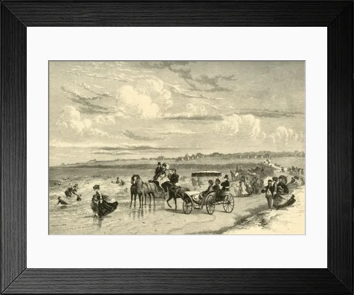 Framed Print : On the Beach, 1872. Creator: James H. Richardson Framed Print : On the Beach, 1872. Creator: James H. Richardson
