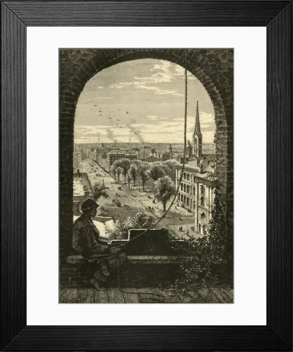 Framed Print : Superior Street, Cleveland, from Presbyterian Church, 1872. Creator: John Karst Framed Print : Superior Street, Cleveland, from Presbyterian Church, 1872. Creator: John Karst