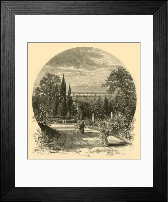 Framed Print : New-York Bay, from Greenwood Cemetery, 1874. Creator: William Hamilton Gibson Framed Print : New-York Bay, from Greenwood Cemetery, 1874. Creator: William Hamilton Gibson