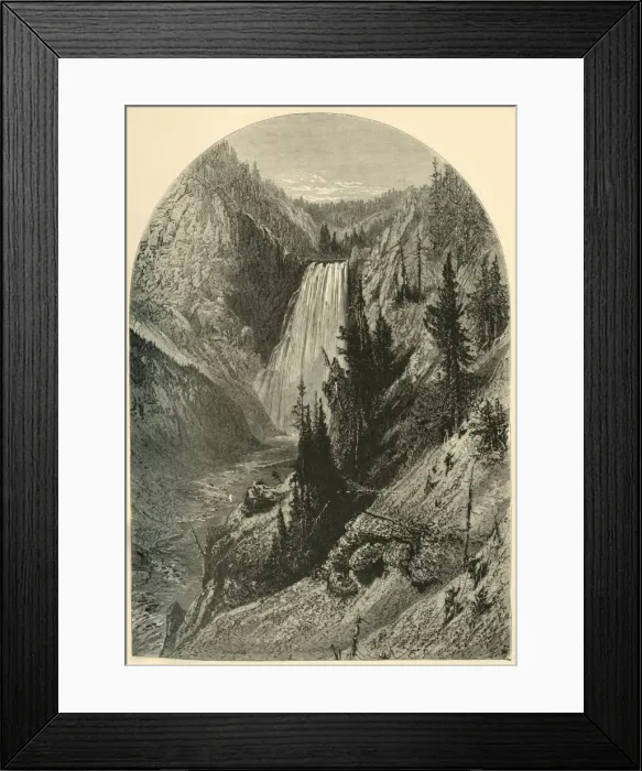 Framed Print : The Lower Falls, 1872. Creator: Harry Fenn Framed Print : The Lower Falls, 1872. Creator: Harry Fenn