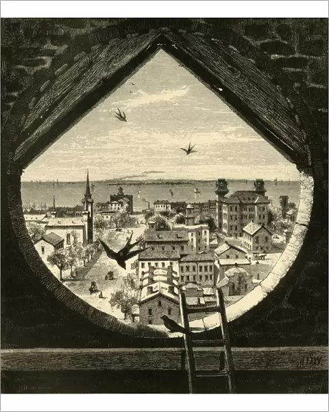 Glimpse of Sandusky, from St. Pauls Church, 1872. Creator: John Douglas Woodward