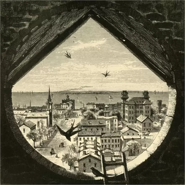 Glimpse of Sandusky, from St. Pauls Church, 1872. Creator: John Douglas Woodward