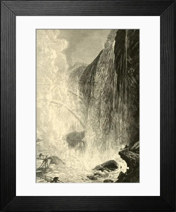 Framed Print : The Cave of the Winds, 1872. Creator: Harry Fenn Framed Print : The Cave of the Winds, 1872. Creator: Harry Fenn
