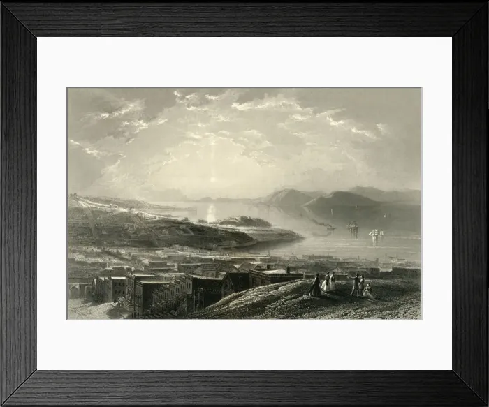 Framed Print : Golden Gate (From Telegraph Hill), 1872. Creator: Edward Paxman Brandard Framed Print : Golden Gate (From Telegraph Hill), 1872. Creator: Edward Paxman Brandard