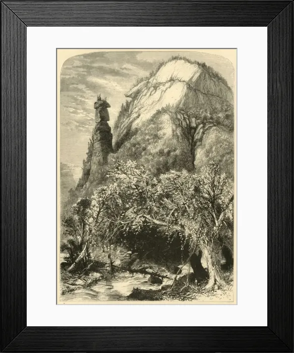 Framed Print : Chimney Rock, Hickory-Nut Gap, 1872. Creator: Harry Fenn Framed Print : Chimney Rock, Hickory-Nut Gap, 1872. Creator: Harry Fenn