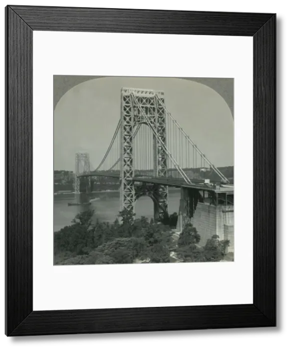 Framed Print : The George Washington, One of the Worlds Greatest Bridges, Looking from New York Framed Print : The George Washington, One of the Worlds Greatest Bridges, Looking from New York