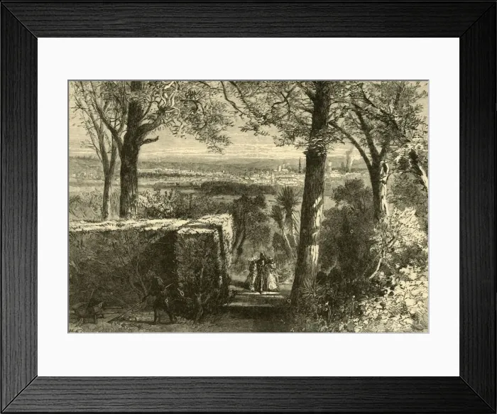 Framed Print : View of Augusta, from Summerville, 1872. Creator: Harry Fenn Framed Print : View of Augusta, from Summerville, 1872. Creator: Harry Fenn